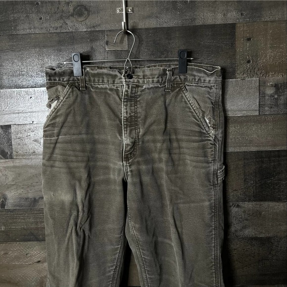 SOLD VTG Carhartt Flannel Lined USA Pants 34X32 - Picture 2 of 7